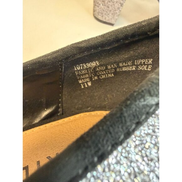 Torrid Pumps Womens Size 11W Black Suede Silver Glitter Block High Heel Shoes - Picture 12 of 15